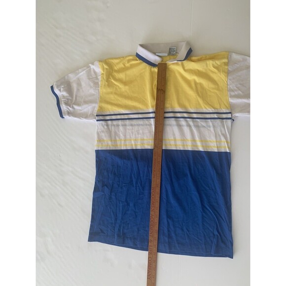 Vintage‎ 90’s Men 1/4 Button Members Only Striped Polo Short Sleeve Shirt Size M - Picture 6 of 7